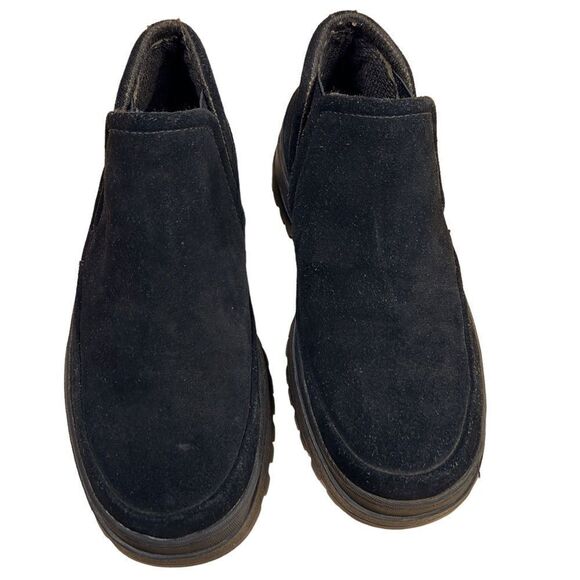 SAO Stacy Adams Men Shoe Oxford 8.5 Casual 63043 Suede Moc Toe Walking Black - Picture 2 of 8